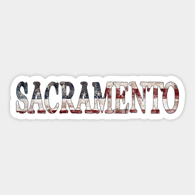 Sacramento, CA Sticker by MonarchGraphics